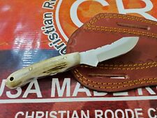 HANDFORGED CUSTOM HUNTING, SKINNING COWBOY KNIFE WIT STAG HANDLE & SHEATH picture