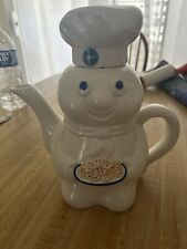Pillsbury Doughboy Teapot 1997 Vintage Holding Cookie Plate Removable Hat/Lid picture