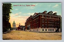 Topeka KS-Kansas, Central Y.M.C.A Building, Antique Souvenir Vintage Postcard picture