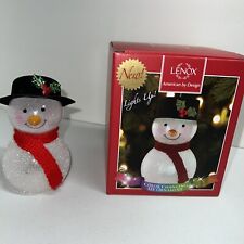 Lenox  Wonderball  Color Changing Lit Snowman Ornament With Top Hat 4.2” picture