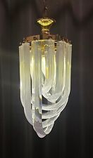 Vintage Hollywood Regency Nason Lucite Ribbon Loop Chandelier Pendant Light  picture