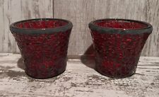 NIB Set /2 Homco home interiors Valentines Day  mosaic red candleholders picture
