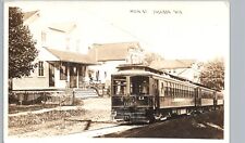 TRICK TROLLEY MAIN STREET jackson wi real photo postcard rppc wisconsin downtown picture
