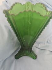 Antique EAPG Floradora Emerald Green Vase Circa 1899 picture