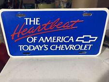 The Heartbeat Of America Chevrolet Booster License Plate Chevy Plastic Vintage picture