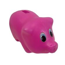Vintage Blow Mold Pink Pig Piggy Bank 9” Coin Bank picture