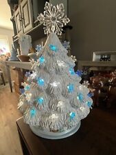 Clay Magic Ceramic Tree,12 Inch,Blue White Tree, Blue And White Birds,&snowflake picture
