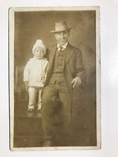 Vintage 1900 Man With Grandson RPPC Postcard picture