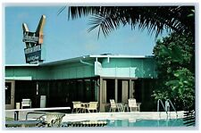 c1950's Cabana Inn Motor Hotel Cocktail Lounge Pool Sarasota Florida FL Postcard picture