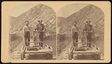 Men on a railroad handcar Weber Canon Utah c1900 Old Photo picture