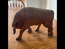 OVERSIZE Wood  Bull Carving Handmade PREMIUM HIGHEST QUALITY VERY GENTLY USED picture