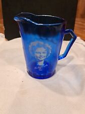 Vintage Cobalt Blue Glass Shirley Temple Pitcher Creamer 4