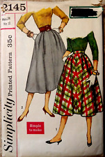 Vtg. Year 1957 Simplicity #2145 Jr. Misses & Misses Skirts Waist 24 Hip 33 picture