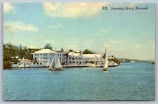 Inverurie Hotel Harbour Road Paget Bermuda Sailboats Vintage View Postcard F13 picture