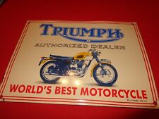 10 x 14in TRIUMPH HEAVY METAL PORCELAIN SIGN AS IS ESTATE LIQUIDATION PRICE #817 picture