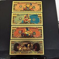 24k Gold Foil Plated The Simpsons Banknote Set Cartoon Collectible picture