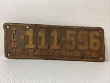 1928 California Trailer License Plate 111-596 Collectible Rustic picture