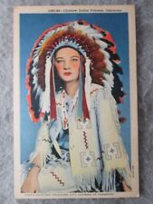 Vintage Native American Choctaw Princess, Oklahoma Postcard 1949 picture