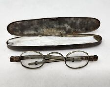 Antique 19th c Adjustable Spectacles Tin Case Civil War Era Eyeglasses picture