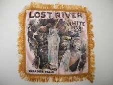 Vintage 1950's LOST RIVER White Mts. NH Souvenir Pillow Cover Case Sham Fringed picture