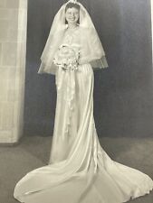 IF Photograph Beautiful Woman Wedding Day Dress Flowers 1940-50's  picture