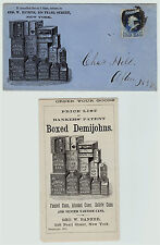 RARE 1875 Advertising Cover Envelope & Brochure Boxed Demijohn Tin Can NY Banker picture