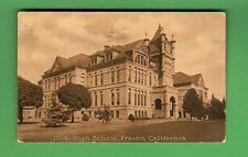 1911 ANTIQUE POSTCARD - HIGH SCHOOL - FRESNO - CALIFORNIA - POSTED 1 CENT picture