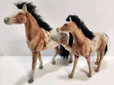 Set Of Two Vintage Flocked Horses 6