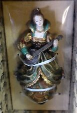 1999 LOUIS NICOLE ornate Christmas ornament RENAISSANCE LADY LUTE PLAYER in box picture