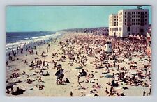 Hermosa Beach CA-California, Holiday Crowds at Beach, Antique Vintage Postcard picture