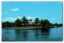 1957 Beautiful Waterfront Home New River Ft. Lauderdale Florida Vintage Postcard picture