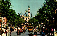 Postcard Disneyland Main Street & Castle United Airlines Advertising 1960's picture