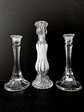 3 Vintage Crystal Glass Candlestick Holders Avon picture