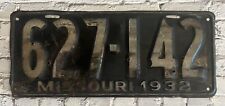 1932 Missouri License Plate 627-142 picture