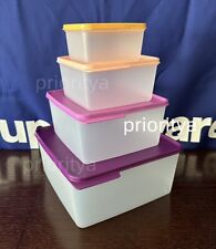 Tupperware Keep Tabs KeepTabs Nesting Container 2/5/10.5/19 Cup Set 4 Purple New picture