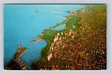 Chicago IL-Illinois, Aerial Of Lake Front Belmont Harbor Vintage c1959 Postcard picture