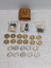Franklin Mint Excalibur Backgammon Replacement Pieces Gold Silver Coins Cup Dice picture