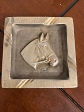Vintage Aluminum Bruce Fox Signed Horse Western Mid Century Pipe Ash Tray * picture