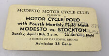 Vintage Modesto California Motor Club Scotty’s Indian Motorcycle Store Ticket picture