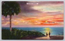 Postcard Florida Sunrise Linen A15 picture