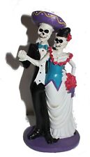 DOD Mariachi Wedding Bride and Groom Skeleton Couple Figurine Decoration 9