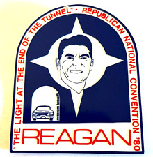 Vintage Pin Badge '80 Ronald Reagan RNC Politics President Plastic Pin  picture