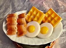 3D Food Drink Breakfast Fridge Magnet Lot 👻🧲 (1) Breakfast Waffles Eggs Bacon picture