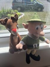 Lot Of 2 Used Rudolph The Red Nosed Reindeer Small Plush FLAWS READ DESCRIPTION picture