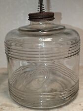 Vintage Cinsa Glass Antique Kerosene Jar With Lid Prepper Lamp  picture