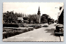RPPC Street View Cars Church Dorpsstraat NH Kerk Zevenhoven Netherlands Postcard picture