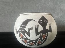 Emma Lewis Acoma Native American Indian Polychrome Lizard Pottery picture
