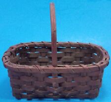Sweet Little Vintage/Antique Woven Basket Old Red Paint No Damage Sturdy 7