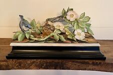 Super Rare BOEHM Cerulean Warblers on Black Base #424 C Limited Edition of 100 picture