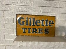 Scarce RARE Gillette Tires  Embossed Steel Sign 9X18 Automobile and bicycle picture